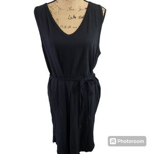 Soma Weekend Sleeveless V Neck Drawstring Midi Dress Women SZ XL Resort Vacation